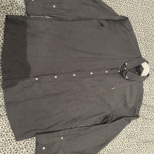 Polo Ralph Lauren dress shirt gray XL like new with small fabric mark