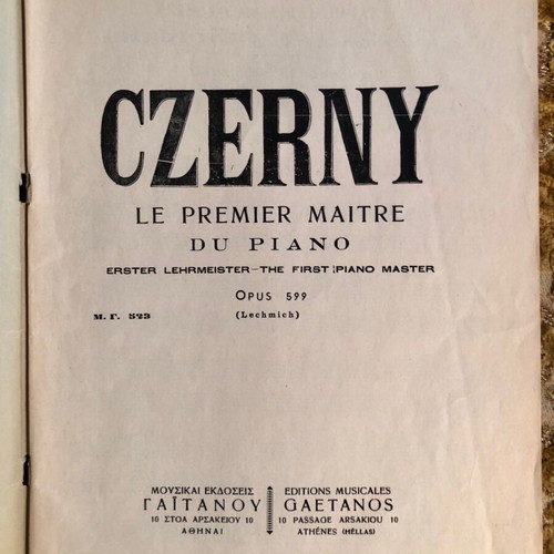 Czerny piano method for beginners used, 1935-1940 edition