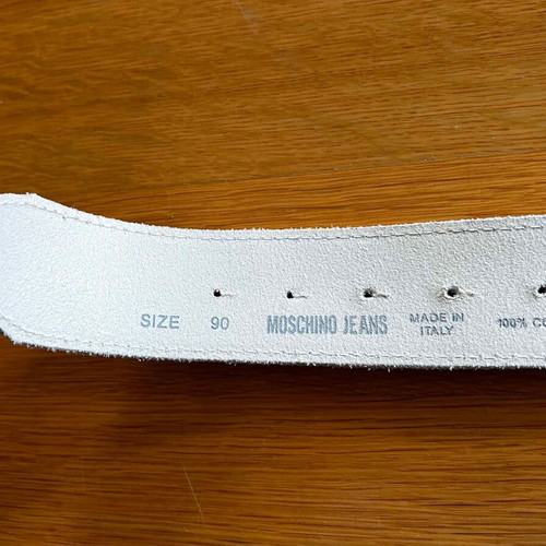 Moschino vintage belt white genuine leather like new