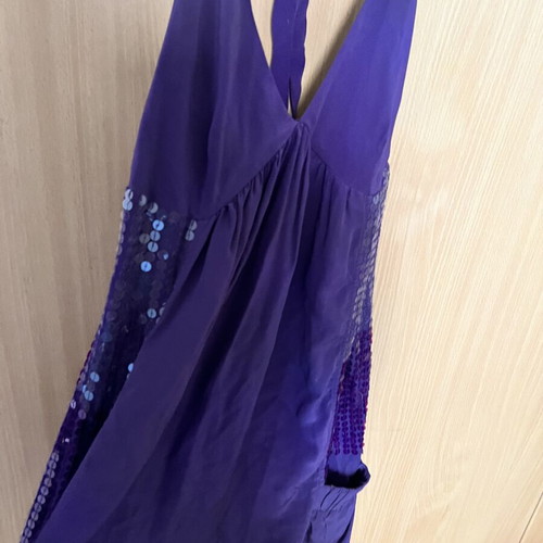 Purple short dress with sequins on sides