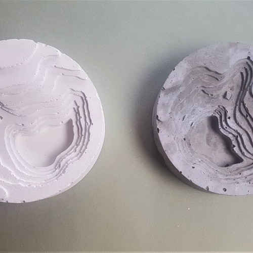 Handmade white concrete decorative piece, minimal decor base for air plants