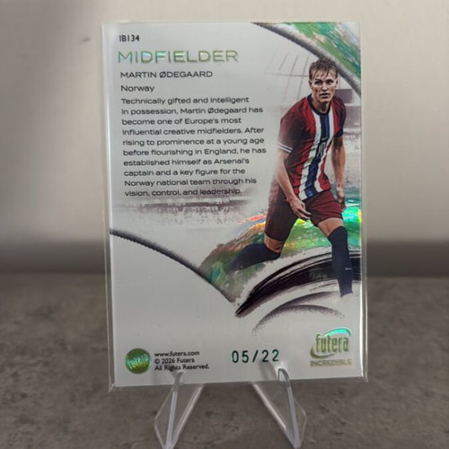 2026 Futera Incredible Martin Odegaard Midfielder Green 5/22 Norway new