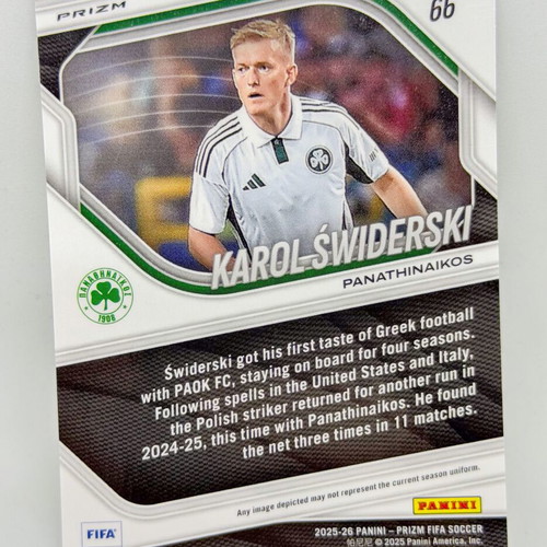 Panini FIFA Prizm 2025/26 Karol Swiderski Mosaic Prizm Parallel card new