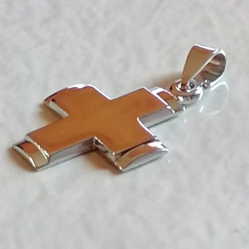 Silver 925 double cross rhodium plated new
