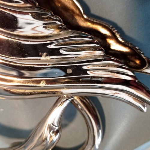 Silverplated Swan Napkin Holder used with box, vintage design