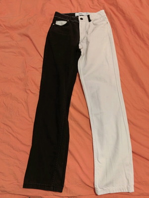 Women's two-tone denim pants XS Bershka like new