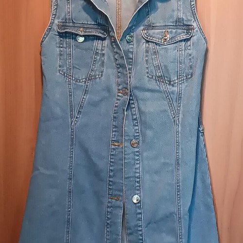 Pink Woman long denim dress, XS