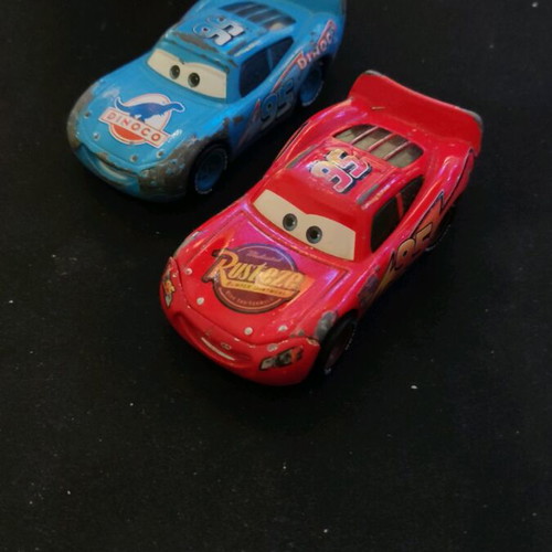 Disney Pixar Cars Lightning McQueen used red and blue toy cars