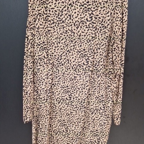 H&M animal print viscose dress like new, black and beige