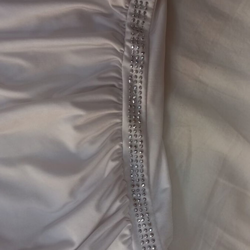 Paranoia blouse with rhinestones like new, viscose fabric, white, size M