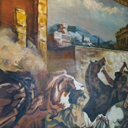 Oil painting on canvas new, artwork 1.92×1.70 m