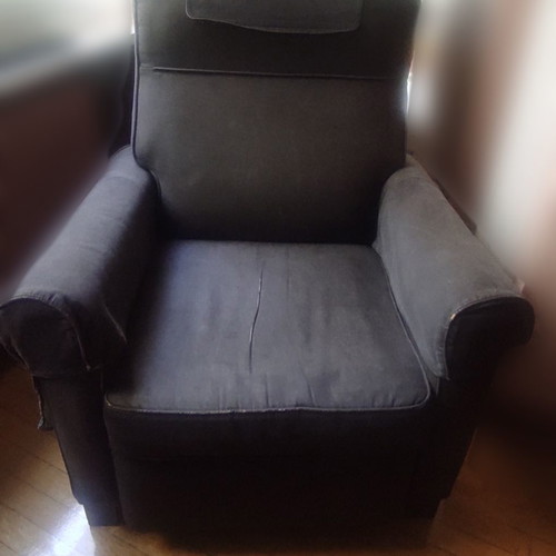 IKEA MUREN armchair used, wide with side pocket for remote