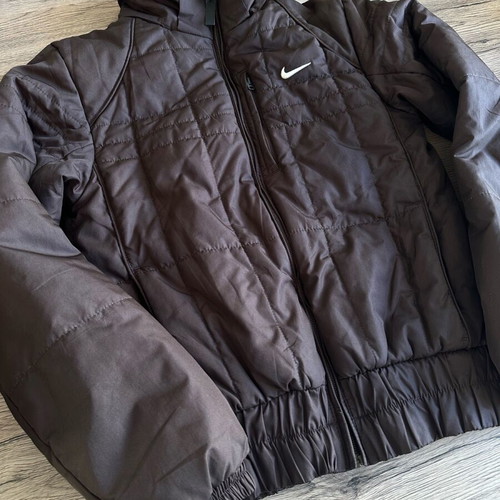 Vintage Nike Puffer Bomber Jacket chocolate brown like new XS/S 2004