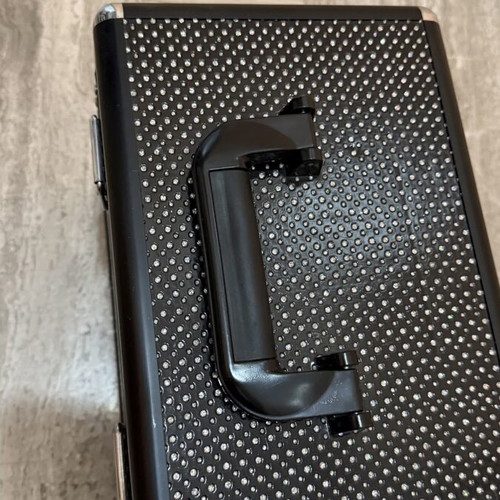 Cosmetic Case new, black with strass details and lock