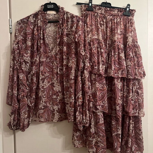 Boho set DLV M/L like new, brown and pink