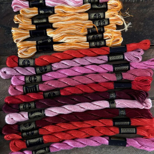 DMC embroidery threads lot, 90+ assorted colours