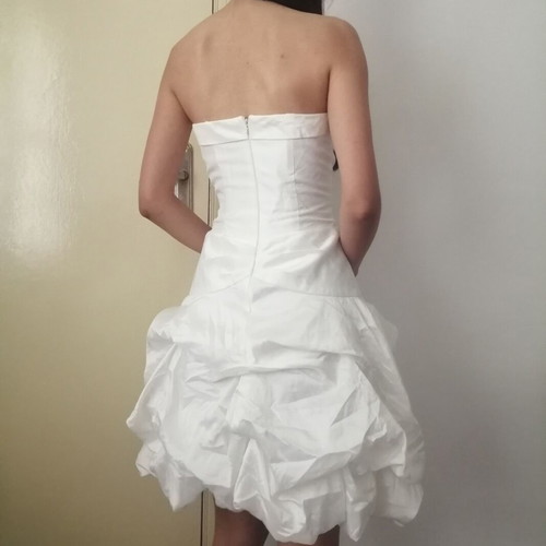 Short women's wedding dress with corset and balloon skirt, used, size S