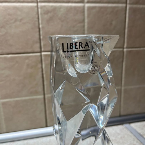 Libera crystal candle holder from Czech Republic like new