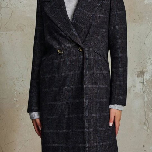 Sinsay checked coat XL grey with blue new