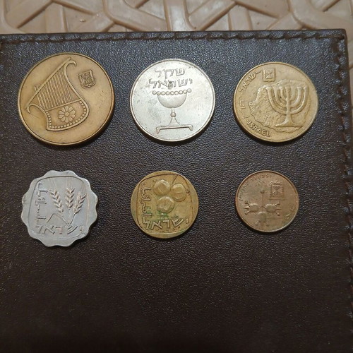 Set of 6 Israel coins, assorted