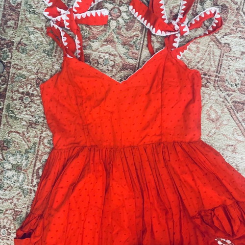 Karavan boho dress 100% cotton like new, medium size, red