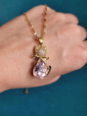 Stainless steel necklace cat design new