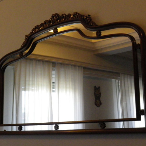 Carved solid wood mirror like new