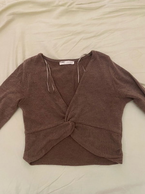 Pull&Bear knitted crop top like new, brown and green, size M