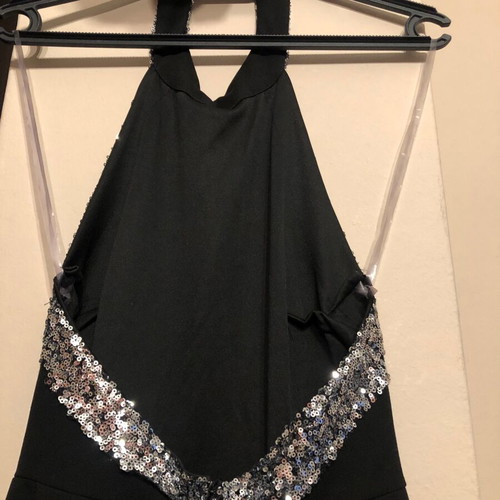 Black one-piece jumpsuit like new with sequin details