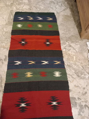 Handmade wool runner rug new, loom woven