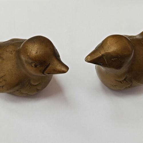 Vintage brass decorative birds set of 2 used