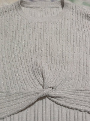Μπλουζάκι crop top επίσημο σαν καινούργιο, μπεζ, one size