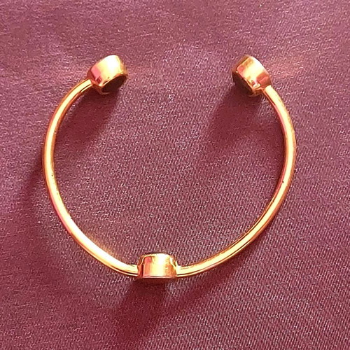 Gold bracelet used vintage 70s solid gold-plated steel