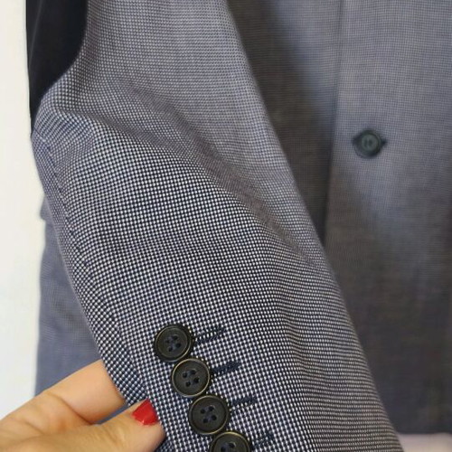 H&M men's jacket like new, blue and white checkered, size 50