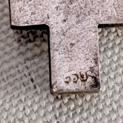 Vintage silver cross with hallmark used