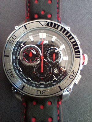 Ρολόι BMW M Carbon Chrono σαν καινούργιο, ανδρικό, μαύρο και κόκκινο