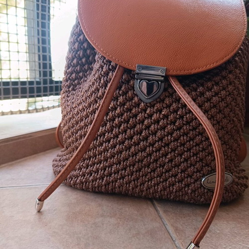 Handmade brown-chocolate backpack bag new