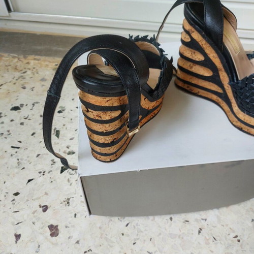 Paloma Barceló espadrilles like new, black cork wedge sandals size 36