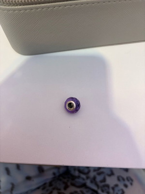 Pandora purple charm new, silver