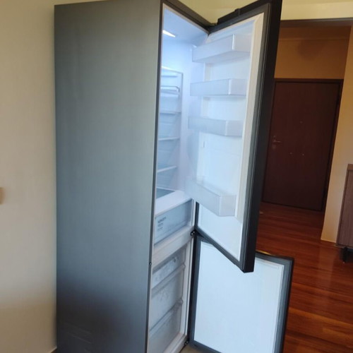 Samsung black fridge, new, 2m height, 60cm width