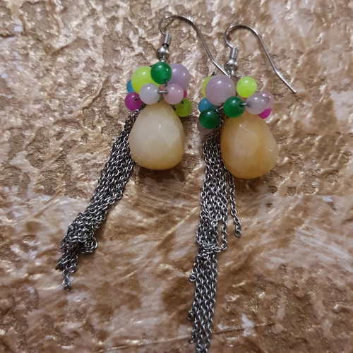 Silver earrings with stones used