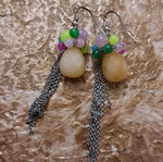 Silver earrings with stones used