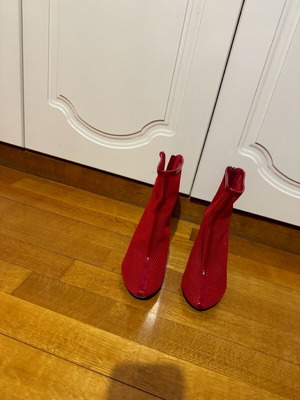Public Desire boots red like new with low heel