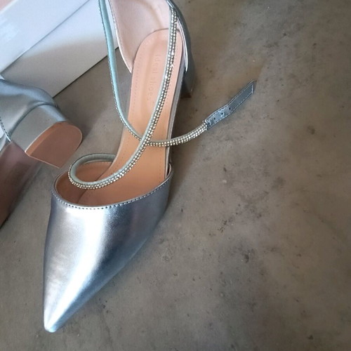 Low heels new size 38 silver