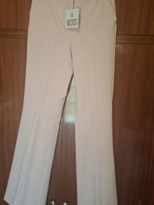 We Coss pink fabric flare pants small new