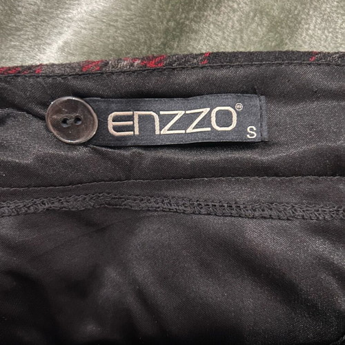 Enzzo mini checkered dress like new, gray and red