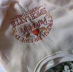 Cozy sweatshirt with Pumpkin Spice Latte logo beige like new size M
