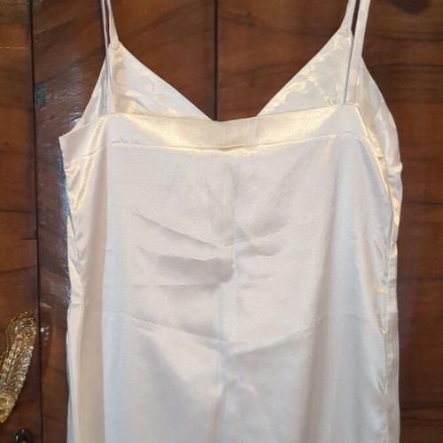 Satin maxi set robe and nightgown like new, white, Roza XL