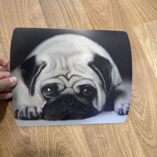 Mousepad with Pug, black and white