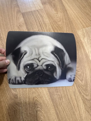Mousepad with Pug, black and white
